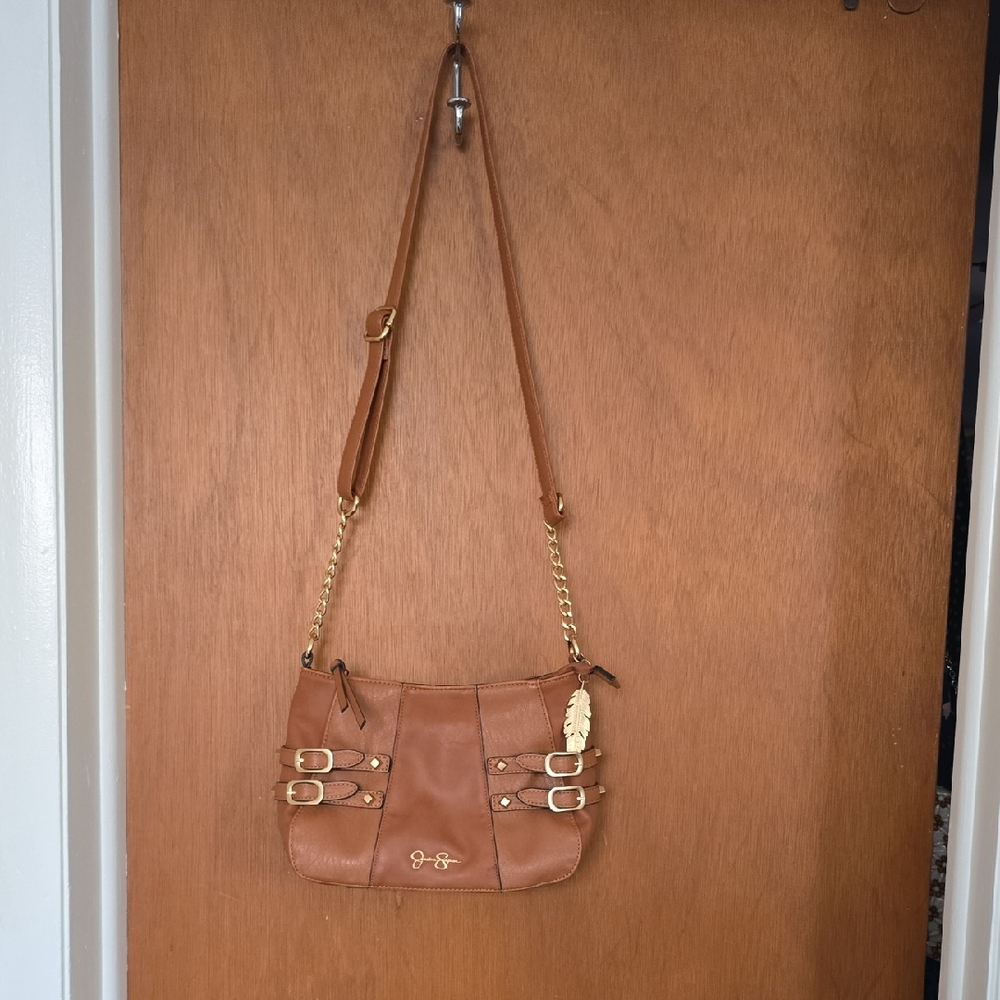 Jessica Simpson Brown and Gold Crossbody Bag